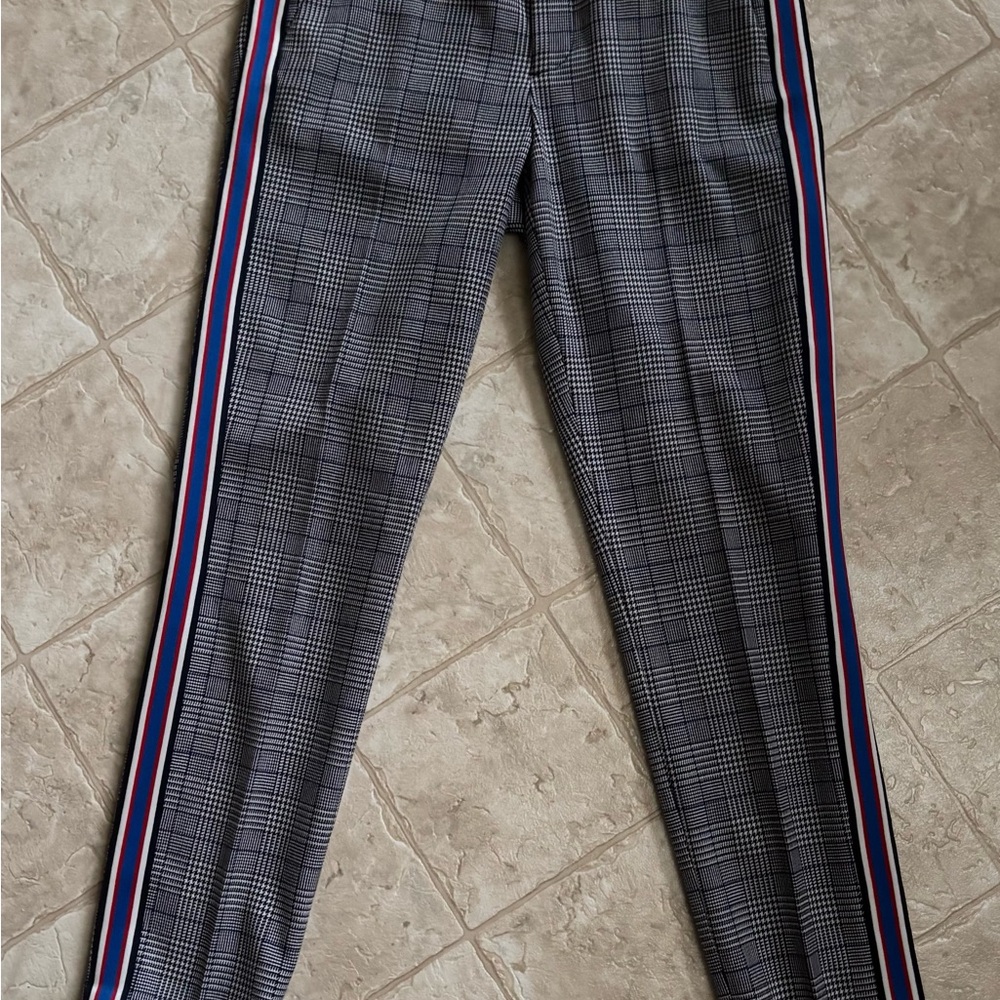 TOMMY HILFIGER women’s PlaidPants with Striped Detailing size 8